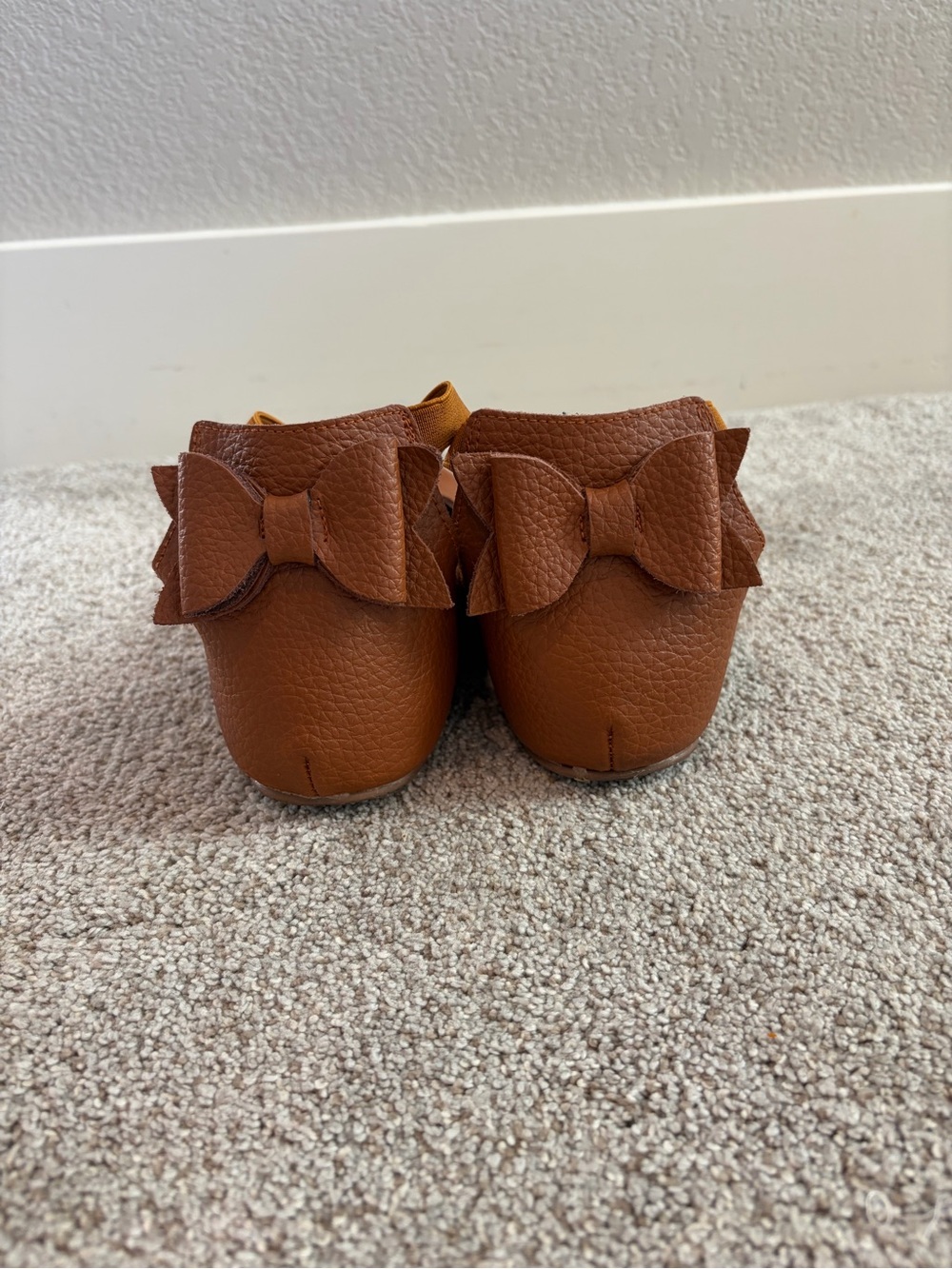 Monkey Feet Girls Brown Bow-Accent Flats